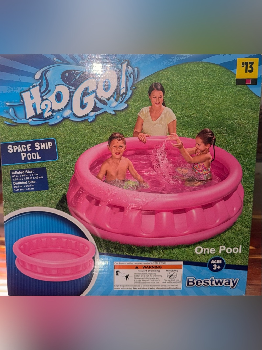 Pink Kids Inflatable Splash Pool